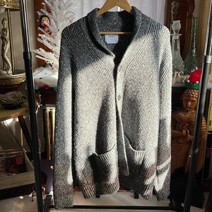 Mens Old Navy Shawl-Collar Button-Front Cardigan Sweater, XXL, Gray